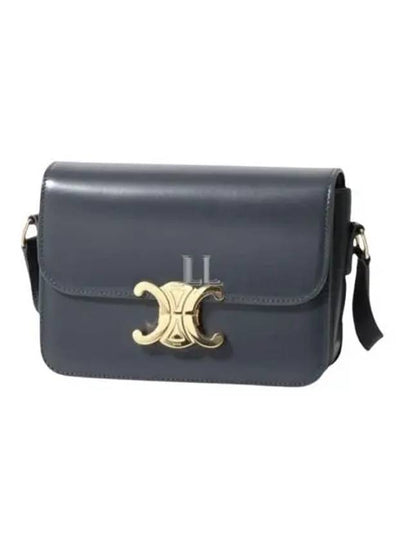 Teen Triomphe Shiny Calfskin Cross Bag Slate Grey - CELINE - BALAAN 2