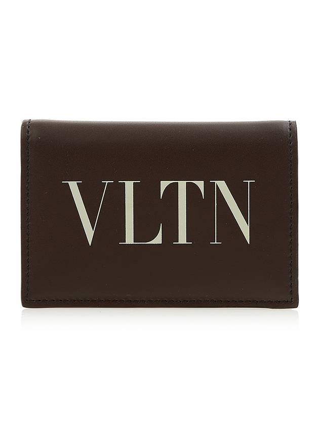 VLTN Logo Half Wallet Brown - VALENTINO - BALAAN 1