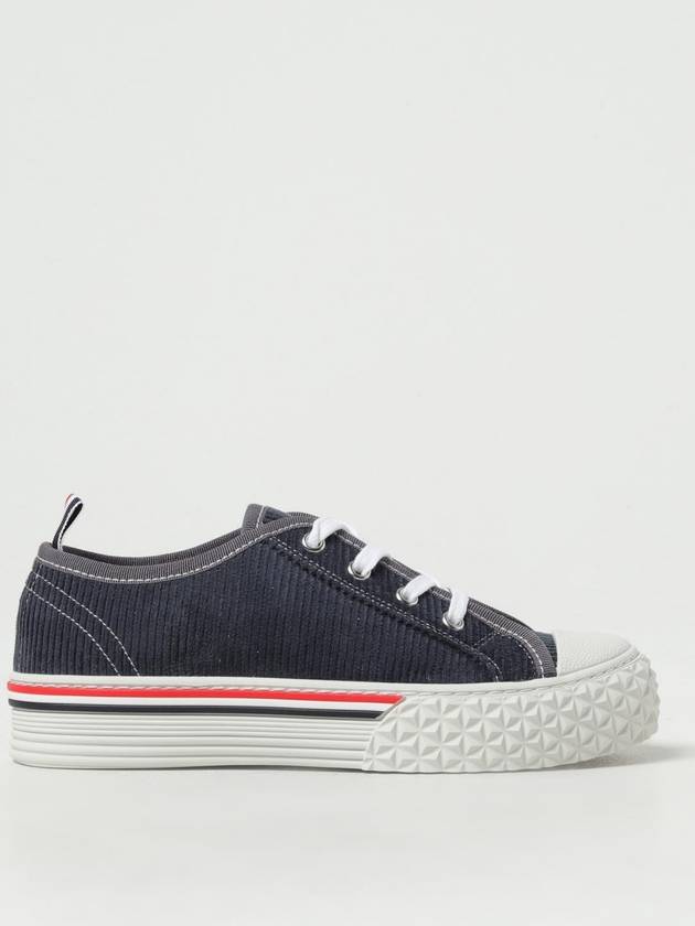 Cotton Lace-Up Low Top Sneakers Navy - THOM BROWNE - BALAAN 2