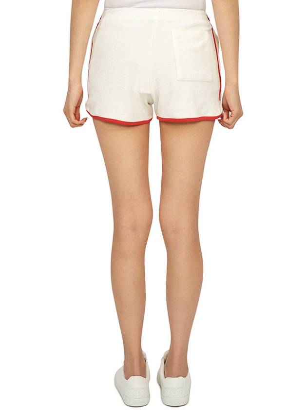 Women's Embroidered Logo Cotton Shorts White - SPORTY & RICH - BALAAN 5