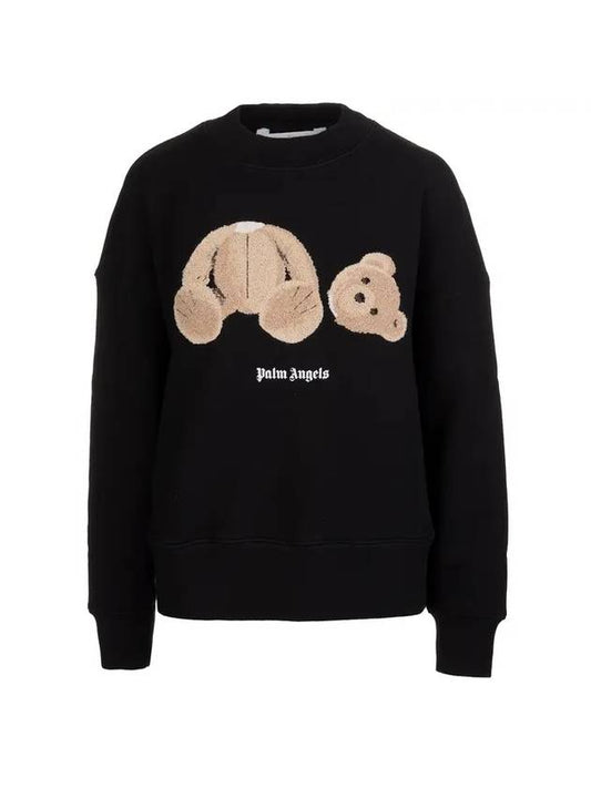 Teddy Bear Sweatshirt Black - PALM ANGELS - BALAAN.