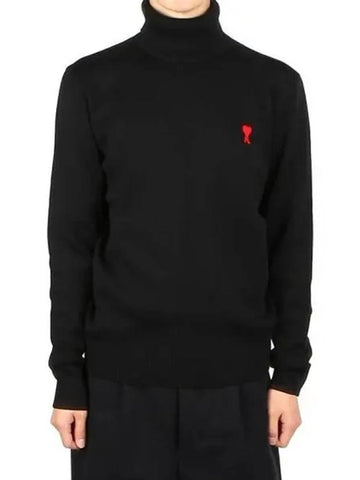 Logo turtleneck knit black 001 271815 - AMI - BALAAN 1