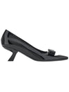 Vara Bow Leather Pumps Black - SALVATORE FERRAGAMO - BALAAN 1