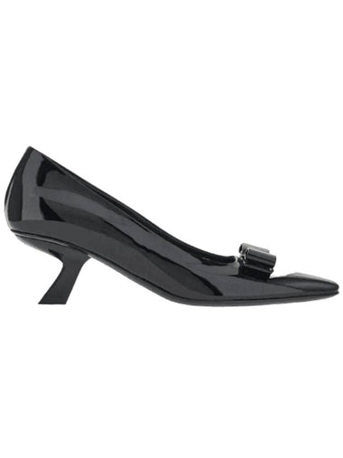 Vara Bow Leather Pumps Black - SALVATORE FERRAGAMO - BALAAN 1