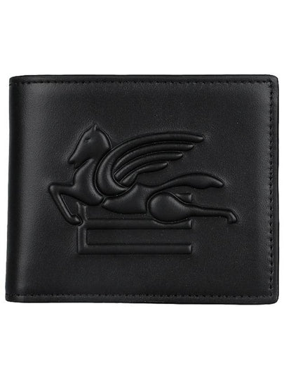 Pegasus Motif Embossed Leather Bifold Wallet Black - ETRO - BALAAN 2