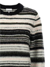 Soft Wool Stripe Knit Top Black - GANNI - BALAAN 4