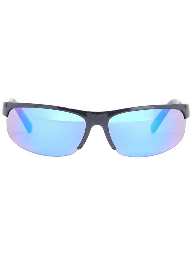 wraparound sunglasses with blue gray mirrored lenses 0mu a02s - MIU MIU - BALAAN 1