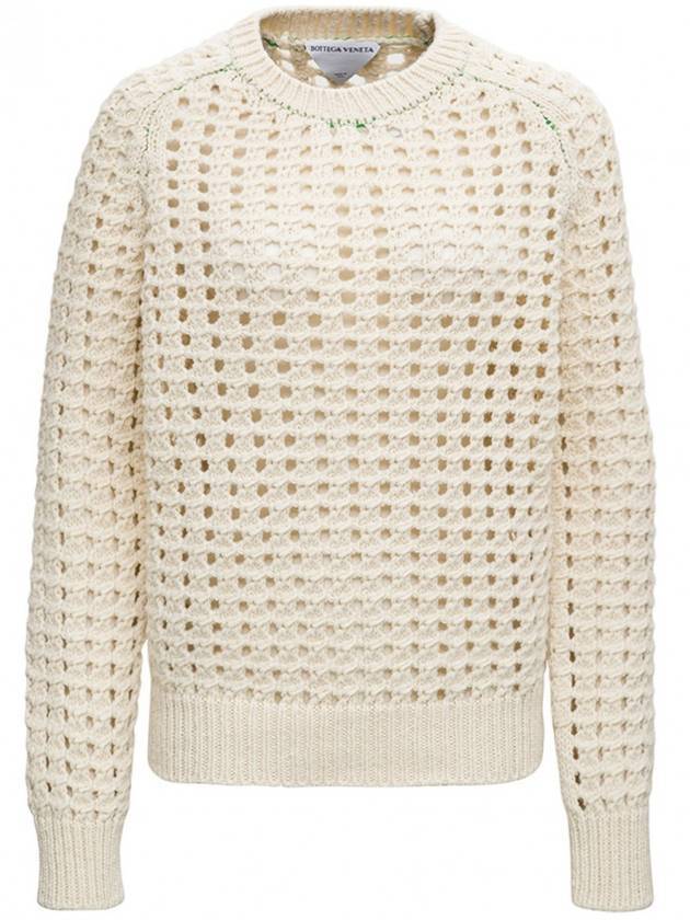 Open Mesh Sweater Knit Top Ivory - BOTTEGA VENETA - BALAAN 1