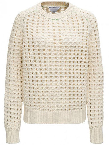 Open Mesh Sweater Knit Top Ivory - BOTTEGA VENETA - BALAAN 1