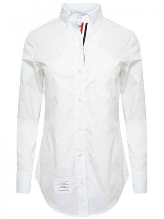 Button Down Cotton Oxford Long Sleeve Shirt White - THOM BROWNE - BALAAN 1