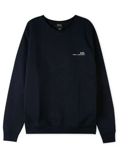 Item Logo Cotton Sweatshirt Navy - A.P.C. - BALAAN 2