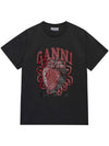 Strawberry Short Sleeve T-Shirt Ash Grey - GANNI - BALAAN 1