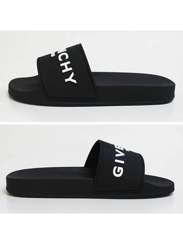 Logo Rubber Slide Slippers Black - GIVENCHY - BALAAN 3