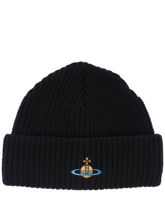 ORB Logo Sporty Beanie Black - VIVIENNE WESTWOOD - BALAAN 1