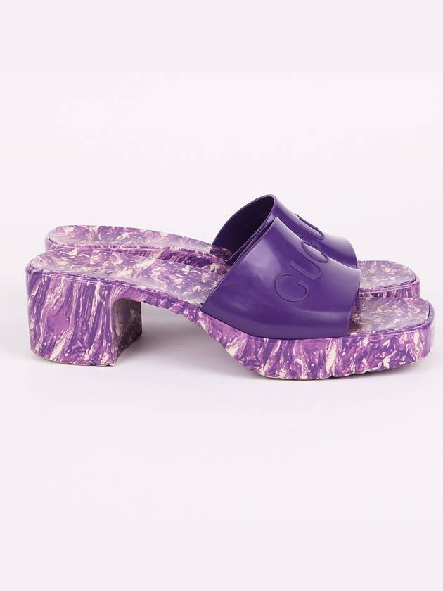 Logo Marble Sole Purple Women s Slides 700989 - GUCCI - BALAAN 5