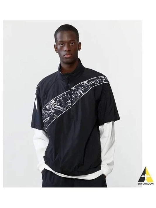 Paneled Vector Short Sleeve Anorak Black - REEBOK - BALAAN 1