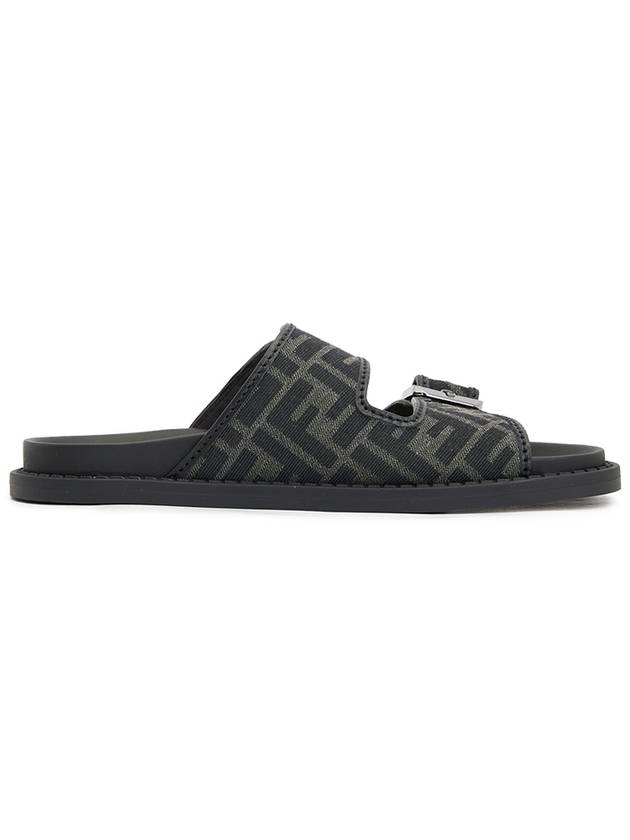 Men's Peel Jacquard Fabric Sandals Black - FENDI - BALAAN 5