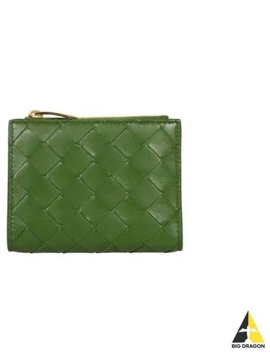 Women s Intrecciano Coin Half Wallet Green 707601 VCPP3 - BOTTEGA VENETA - BALAAN 1