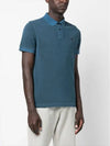 Men's Logo Patch Short Sleeve Polo Shirt Dark Blue - STONE ISLAND - BALAAN 4