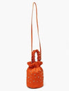 Crystal embossed satin top bucket bag orange A4415 317 - GANNI - BALAAN 4