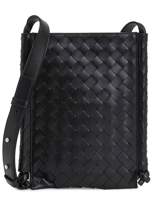 Intrecciato Flat Loop Small Cross Bag Black - BOTTEGA VENETA - BALAAN 2