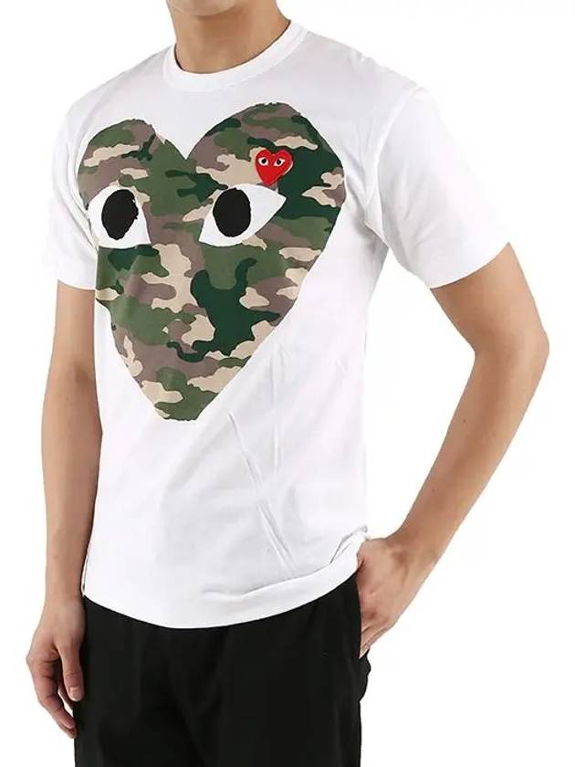 Comme des Gar ons Camo Double Heart Short Sleeve T shirt P1T242 P1T248 - COMME DES GARCONS PLAY - BALAAN 5