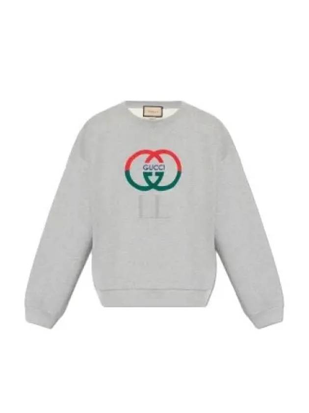 Cotton Jersey Printed Sweatshirt Grey - GUCCI - BALAAN 2