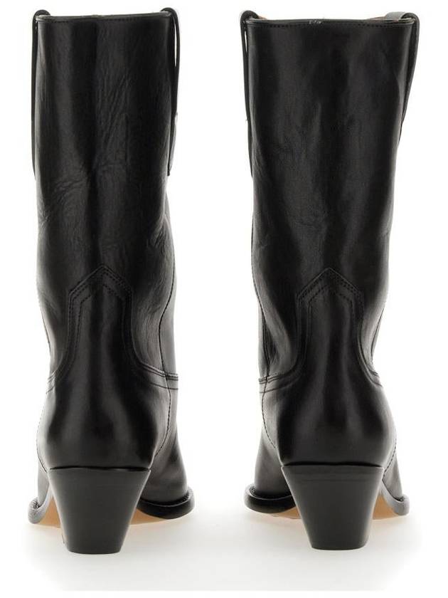 Dahope Leather Cowboy Middle Boots Black - ISABEL MARANT - BALAAN 5