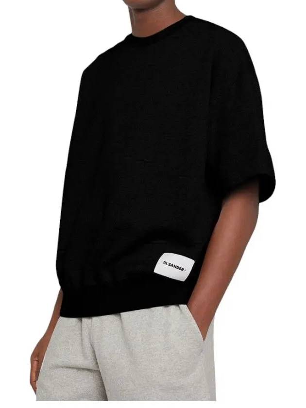 Patch Logo Heavy Cotton Black Short Sleeve T shirt J47GC0110 J20039 001 - JIL SANDER - BALAAN 1