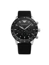 Mario Chronograph Quartz Dial Leather Watch Black - EMPORIO ARMANI - BALAAN 1