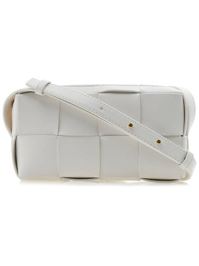 Intrecciato Cassette Leather Mini Cross Bag Taupe White - BOTTEGA VENETA - BALAAN 2