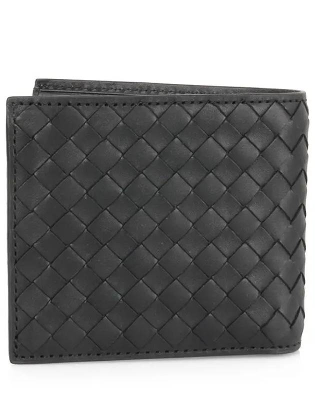 Intrecciato Weaving Half Wallet Black - BOTTEGA VENETA - BALAAN 3