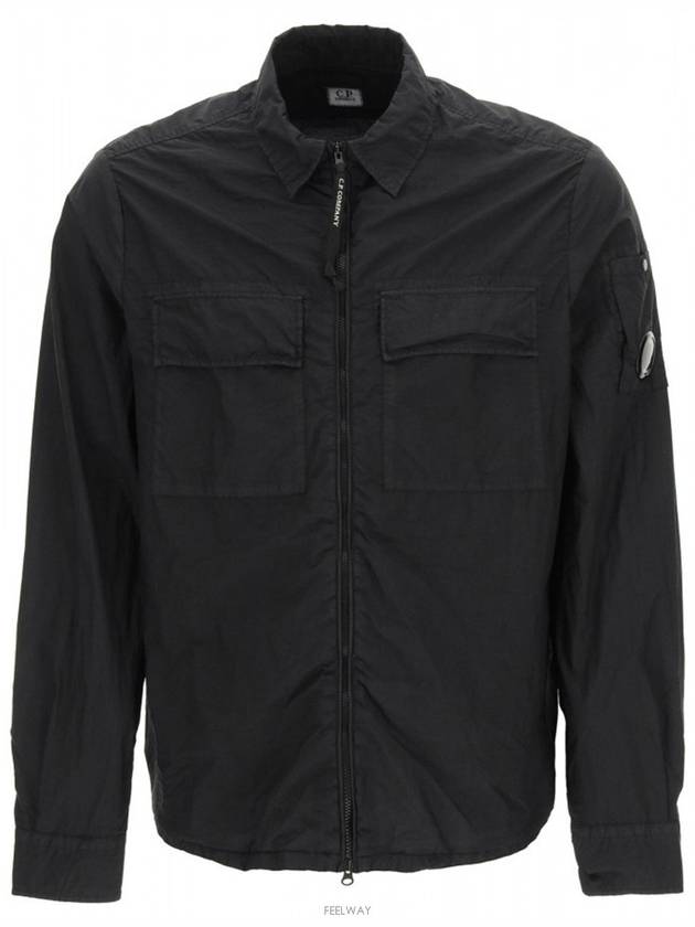 Lens Tailor L Shirt Zip-Up Jacket Black - CP COMPANY - BALAAN 2