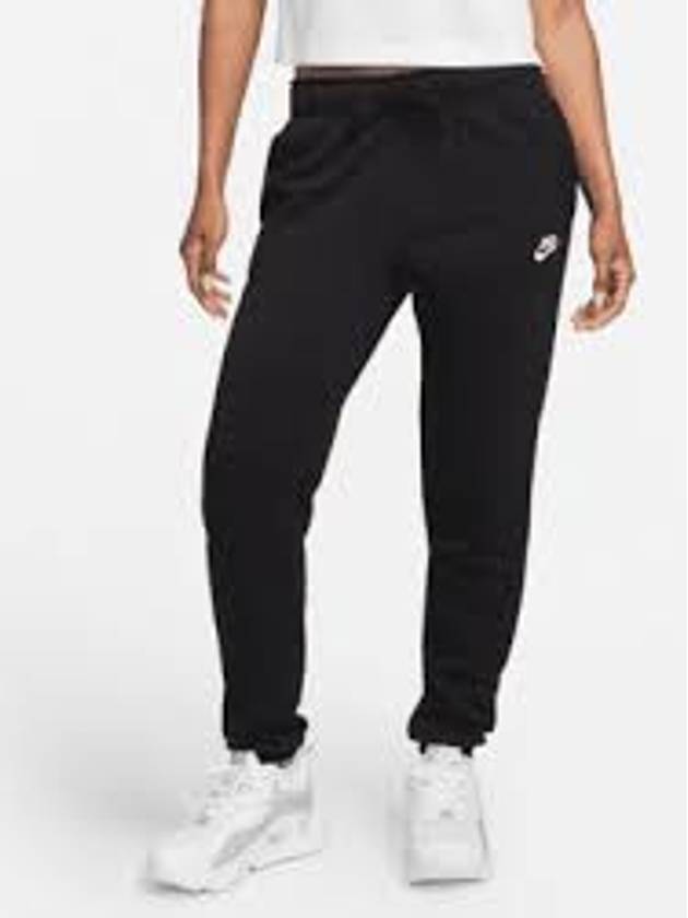 Women's Sportswear Club Fleece Mid-Rise Jogger Track Pants Black - NIKE - BALAAN 2