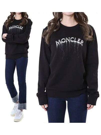 logo print faded effect sweatshirt black - MONCLER - BALAAN 2