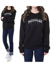 Matte black logo patch flow logo print women's sweatshirt 8G00004 809KR 999 - MONCLER - BALAAN 2