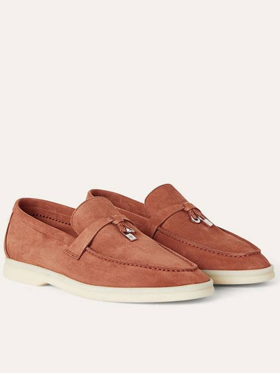 Summer Charms Walk Suede Loafers Dusty Orange - LORO PIANA - BALAAN 2