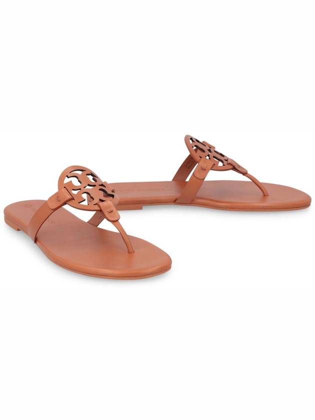 Miller Soft Leather Flip Flops Brown - TORY BURCH - BALAAN 7