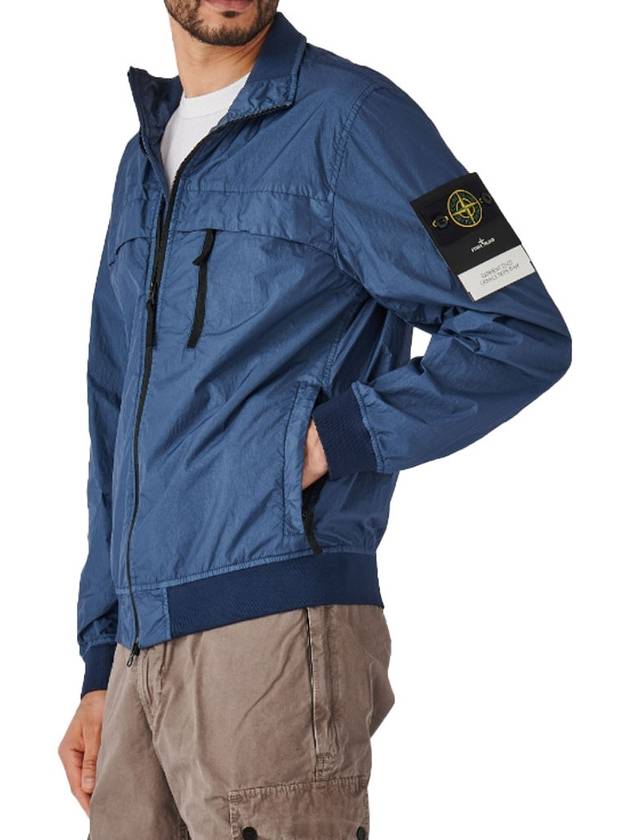 Compass Badge Pleated Windbreaker Dark Blue - STONE ISLAND - BALAAN 5