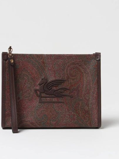 Paisley Jacquard Zipped Clutch Bag Brown - ETRO - BALAAN 2