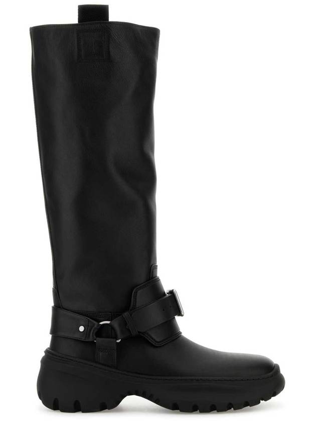 Stomp Leather Long Boots Black - BURBERRY - BALAAN 2