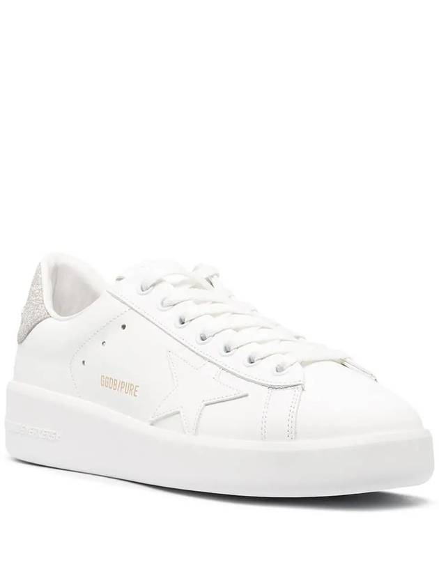 Purestar White Silver Glitter Heel Tab Sneakers - GOLDEN GOOSE - BALAAN 3