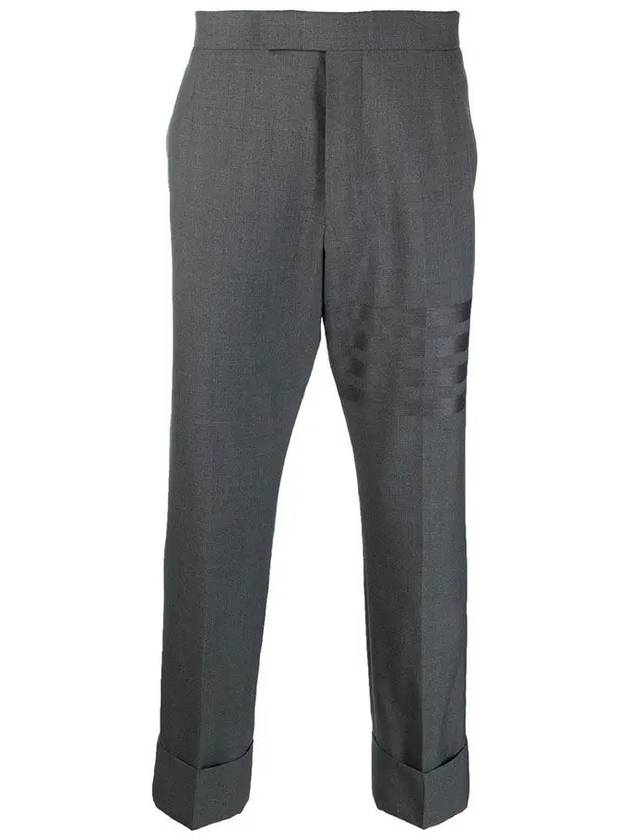 Diagonal Plain Weave Classic Wool Slacks Grey - THOM BROWNE - BALAAN 3