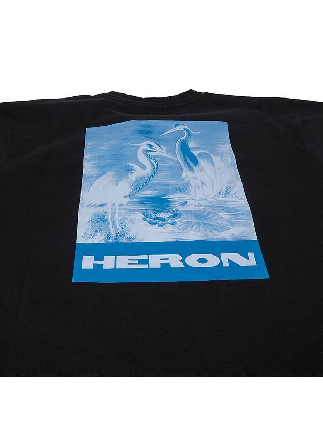 Men's Back Print Logo Short Sleeve T-Shirt Black - HERON PRESTON - BALAAN.