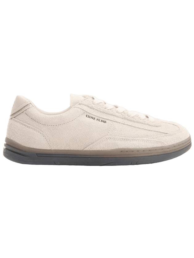 Logo Suede Sneakers Cream - STONE ISLAND - BALAAN 1