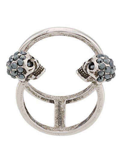 Double Twin Skull Ring Silver - ALEXANDER MCQUEEN - BALAAN 2