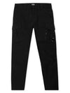 Lens Wappen Straight Pants Black - CP COMPANY - BALAAN 2