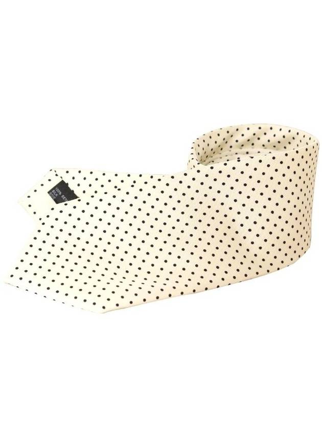 Polka Dot Silk Tie White - DOLCE&GABBANA - BALAAN 1