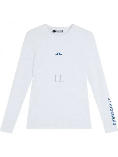 Tekla Print Bridge Crew Neck Long Sleeve T-Shirt White - J.LINDEBERG - BALAAN 2