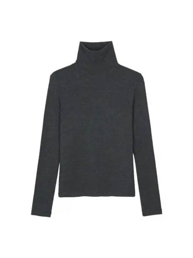 Slim fit turtle neck top charcoal - BENSIMON - BALAAN 1